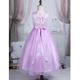 thumbnail image 7 of Kaerm Girls Glitter Lace Flower Girl Dress Princess Wedding Bridesmaid Pageant Party Fairy Dress Lavender 6, 7 of 7