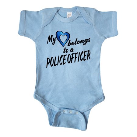 

Inktastic My Heart Belongs to a Police Officer with Blue Heart Gift Baby Boy or Baby Girl Bodysuit