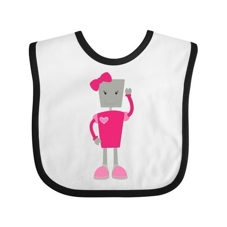 

Inktastic Cute Robot Funny Robot Girl Robot Pink Robot Gift Baby Girl Bib