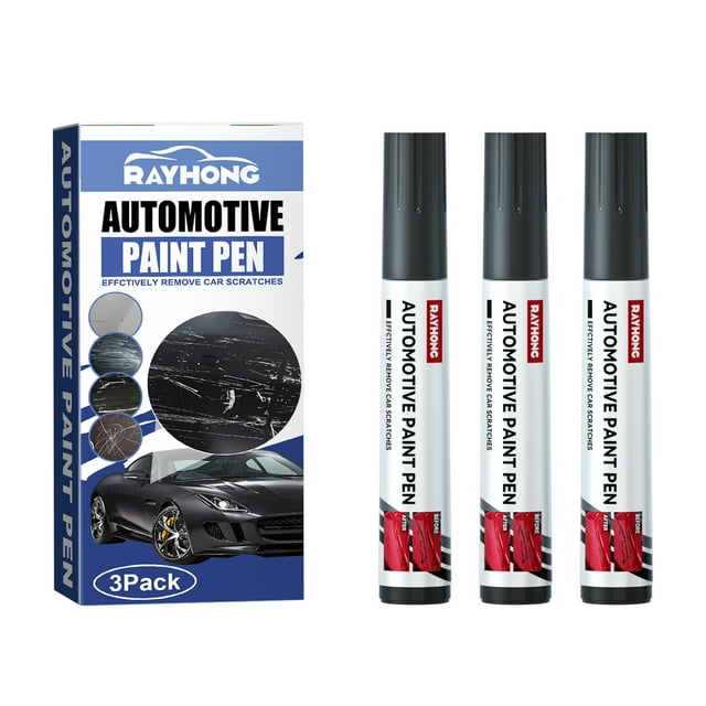 Graflsoa 3-Pack Black Car Scratch Repair Pen for Paint Touch-Up and Surface Restoration