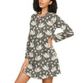 thumbnail image 3 of joogoo Swan and Floral Women's Long Sleeve Nightgown Sleepwear L, 3 of 8