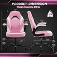 thumbnail image 4 of CONCETTA Gaming Desk Chair, Ergonomic PU Leather Height Adjustable Office Chairs for Adults , for Home Office ,Pink, 4 of 6