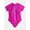 ELECTRIC PINK, variant on Girls Zip-Up Rash Guard One-Piece Swimsuit with Short Sleeves, Sizes 4-18