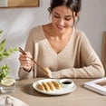 thumbnail image 4 of Dumpling Serving Plate with Built-in Sauce Compartment Divided Snack Dish for Kitchen Dining Table Appetizer Sushi Dessert Home Daily Use Party Supplies, 4 of 7