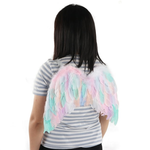 Carnavalife Alas De Ángel Arcoíris Con Plumas Auténticas – Accesorio Multicolor Para Orgullo, Halloween, Festivales Y Disfraces, Talla Única