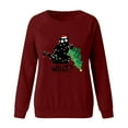 thumbnail image 2 of Chandail en Molleton d'Hiver pour Femmes Chandail Imprimé Xmas Mi-Longueur Blouse Ample à Capuche Mode Chandail de Noël Hoilidy Extérieur Chaud Col Rond Cardigan, 2 of 5