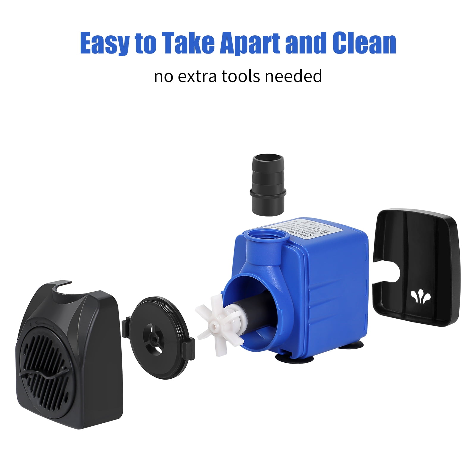 Aquaneat Fountain Pump, 480 GPH Submersible Water Pump with 5 ft Tubing, for Aquarium Fish Tank, Water Table, Waterfall, Hydroponics