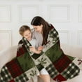 thumbnail image 5 of Christmas Throw Blanket for Couch 27x39, Plaid Winter Holiday Festival Cute Xmas Snowman Santa Gingerbread Blankets ,Soft Flannel Fleece Blankets for Home Living Room Bed Chair Decor, 5 of 6