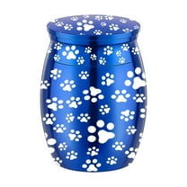 geerera Mini Pet Memorial Small Urns for Dog and Cat Ashes, Stainless Steel Cremation Urn, Pet Paw Print Keepsake Urn for Ashes, 1.57x1.18 inch