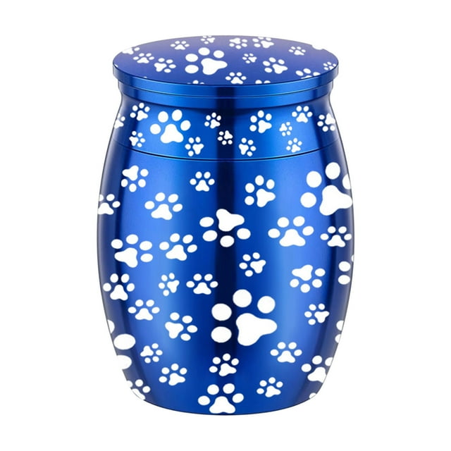 Urnes pour Animaux de Compagnie pour Chiens Cendres, Urne Commémorative en Métal Gravée avec Motif de Protection des Pattes de Chien pour Petits Animaux Chats et Funérailles