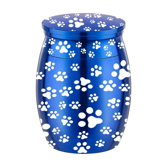 Summercome Metal Medium Pet Urns for Dogs Ashes, Ceramics Pet Urn for Dog Cat Ashes (Paw Prints)