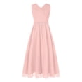 thumbnail image 5 of Miutii Kids Girls Shiny Rhinestones Birthday Party Dress Sleeveless V Neck Wedding Bridesmaid Dress Pink 14, 5 of 9
