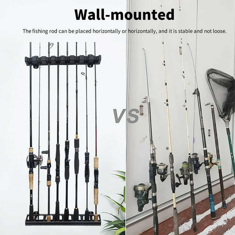 eYotto 8 Fishing Rod Holder Vertical Fishing Rod Rack Wall Mount