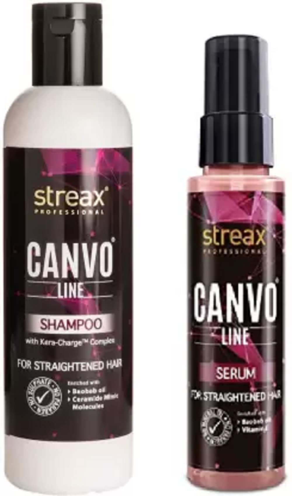 Streax Professional Canvo Line Shampoo (250Ml) With Serum (100Ml) (2 Items  In The Set) 