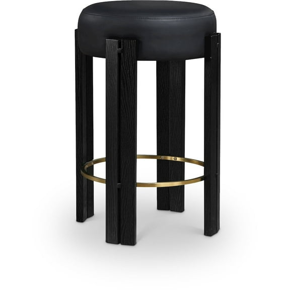 Meridian Furniture Harrison Black Vegan Leather Counter Stool
