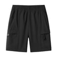 thumbnail image 3 of Boys Elastic‑Waist Ice‑Silk Multi‑Pocket Cargo Summer Shorts for Kids 5‑16Y, 3 of 9