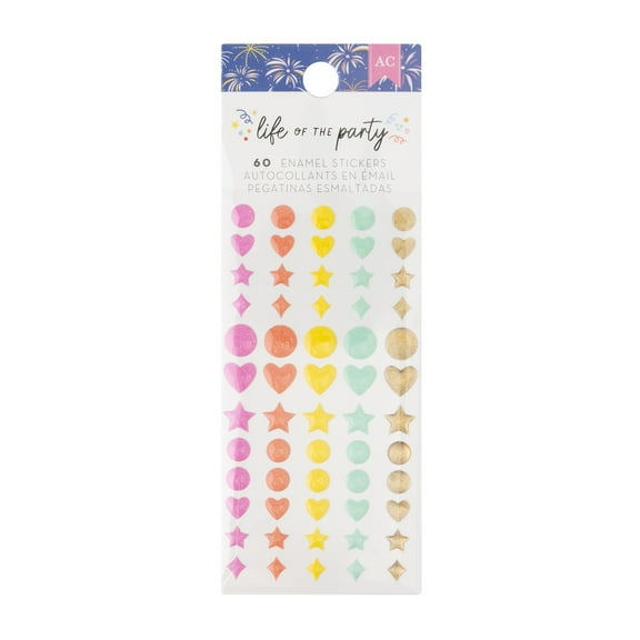 American Crafts Life Of The Party Enamel Dots 60/Pkg-Iridescent Glitter
