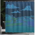 thumbnail image 3 of Ambesonne Scenic Summer Shower Curtain, Night Countryside Art, 69"Wx70"L, Blue Teal, 3 of 4