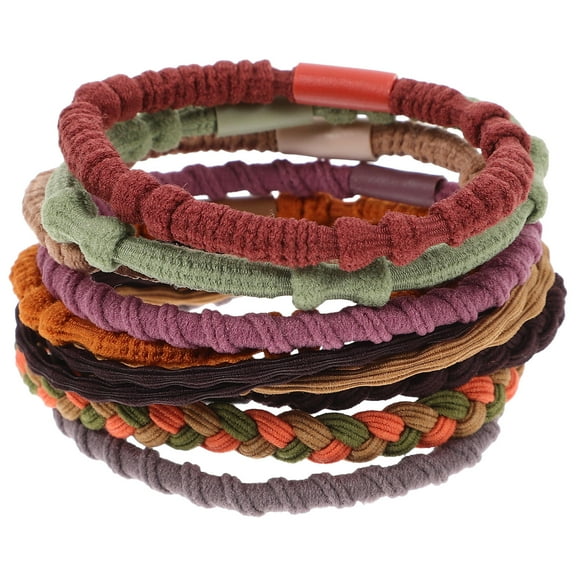 HEANUJJ 20Pcs Multi Color Braided Hair Bands Elastic Hair Ties for Use