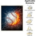thumbnail image 6 of Baseball Blanket 3D Print Throw Blanket White Ball in Fire and Water Soft Plush Sherpa Fluffy Blankets Baseball Gifts for Kids Boys All Season Couch Bed Sofa Home Decor (Baseball,50"×60"), 6 of 6