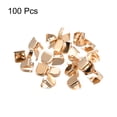 thumbnail image 3 of Uxcell 10x9mm Stainless Steel No Tie Shoelace End Clips Glossy Type, Gold 100 Pack, 3 of 5