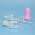 thumbnail image 5 of 2 cepillos de dientes de silicona para perros, diseño ergonómico, aptos para dedos, blanco, rosa y azul., 5 of 5