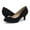 BLACK/NUBUCK, variant on Women Bridal Slip On Wedding Shoes Party Dress Low Heel Pumps Shoes LUVLY