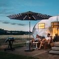 thumbnail image 7 of FLAME&SHADE 9 ft Solar Powered Outdoor Market Patio Table Umbrella with LED Lights and Tilt, Black, 7 of 7