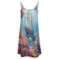 thumbnail image 5 of Underwater World Ship Coral Womens Summer Dresses Casual Sleeveless Tshirt Sundresses Vacation Beach Cover Up Dress, 5 of 8
