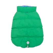 Oodles Green Quilted Puffer Bubble Hem Fall Dog Jacket, XS