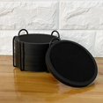 thumbnail image 5 of Mecowon Posavasos Absorbentes Para Bebidas Con Soporte, 8 Posavasos De Silicona Con Inserto De Fieltro Suave, Color Negro, 5 of 5