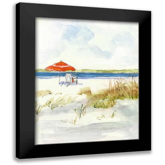 Swatland, Sally 12x14 Black Modern Framed Museum Art Print Titled - Sketchy Beach I