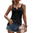 thumbnail image 1 of Xuanfei Women V Neck Solid Color Double Shouler Strap Sleeveless Tank Top, 1 of 7