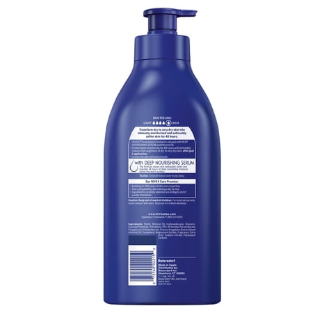 NIVEA Essentially Enriched Body Lotion for Dry Skin, Almond Oil, 48Hr Moisturizer, 33.8 fl oz - Image 3