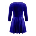 thumbnail image 5 of biudgviw Velvet Dresses for Women Soft Stretch 3/4 Sleeve Baggy Fall Mini Dress Fashion Round Neck Solid Color Party Dress, 5 of 6