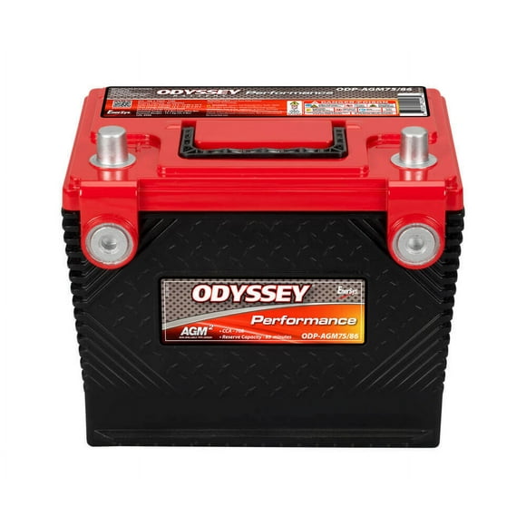Odyssey Battery Battery ODP-AGM75 86 Performance Series; 72 BCI Group Size; 12 Volt; 708 Cold Cranking Amps/1100 Pulse Hot Cranking Amps; SAE Standard And Screw-In Dual Post; 9-1/2 Inch Length