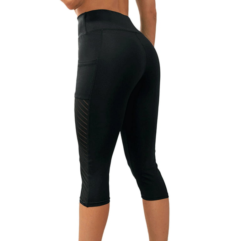 Frontwalk Women Yoga Capri Pants Summer Skinny Yoga Pants Workout Sports  Running Capri Leggings Comfortable Breathable
