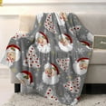 thumbnail image 3 of Grey Christmas Throw Blankets, Santa Claus Merry Christmas Tree Soft Fleece Blanket Decorative for Home Sofa Couch Chair Living Bedroom,40x50 Inches, Winter Snowflake, 3 of 6
