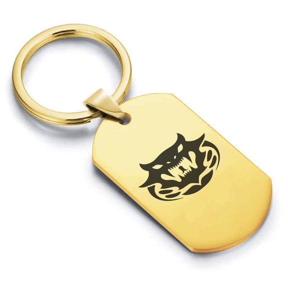 Stainless Steel Year of the Snake Zodiac Dog Tag Keychain Circle Ring