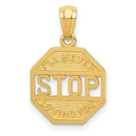 14k Yellow Gold Polished Never Stop Loving Pendant