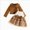 C406--Brown, variant on 9-12 Months Girls Trousers Set Long Sleeve Outfit, Spring Autumn Casual Wear Baby Girl Clothes Toddler Dresses Infant Fall Winter Outfits Little Coat Cardigan Brown