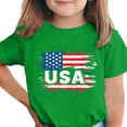 thumbnail image 2 of hengsof Girls Independence Day T-Shirt Short Sleeve Crewneck Fashion Print Graphic Tee Summer Casual Daily Top for Kids Ages 3-15, 2 of 6