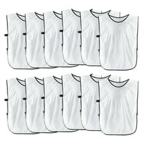 Uxcell Soccer Pinnies Training Vest 17.7 x 11 Inch Team Practice Pinnies Jersey White 12 Pack