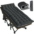 thumbnail image 6 of NAIZEA XXL Oversized 78" Camping Cot for Adults, Portable Folding Bed Rollaway Guest Bed with Mattress & Carry Bag, Double Layer Oxford Strong Sleeping Cots, Heavy Duty Cot Support 900 bls, 6 of 10