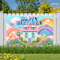 thumbnail image 5 of Cartoon Rabbit Banner Colorful Rainbow Animal Theme Decorative House for Kids Party Celebration, 5 of 9