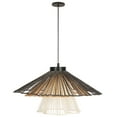 thumbnail image 2 of Safavieh Gavi 23" Coastal Raffia and Iron Pendant Lights, Black/Beige/White, 2 of 5