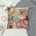 thumbnail image 2 of PHYHOO Spring Summer Flower Decorative Throw Pillow Covers, Pink Rose Floral Wreath Porch Outdoor Home Decor, Plaid Farmhouse Couch Cushion Case White, 2 of 5