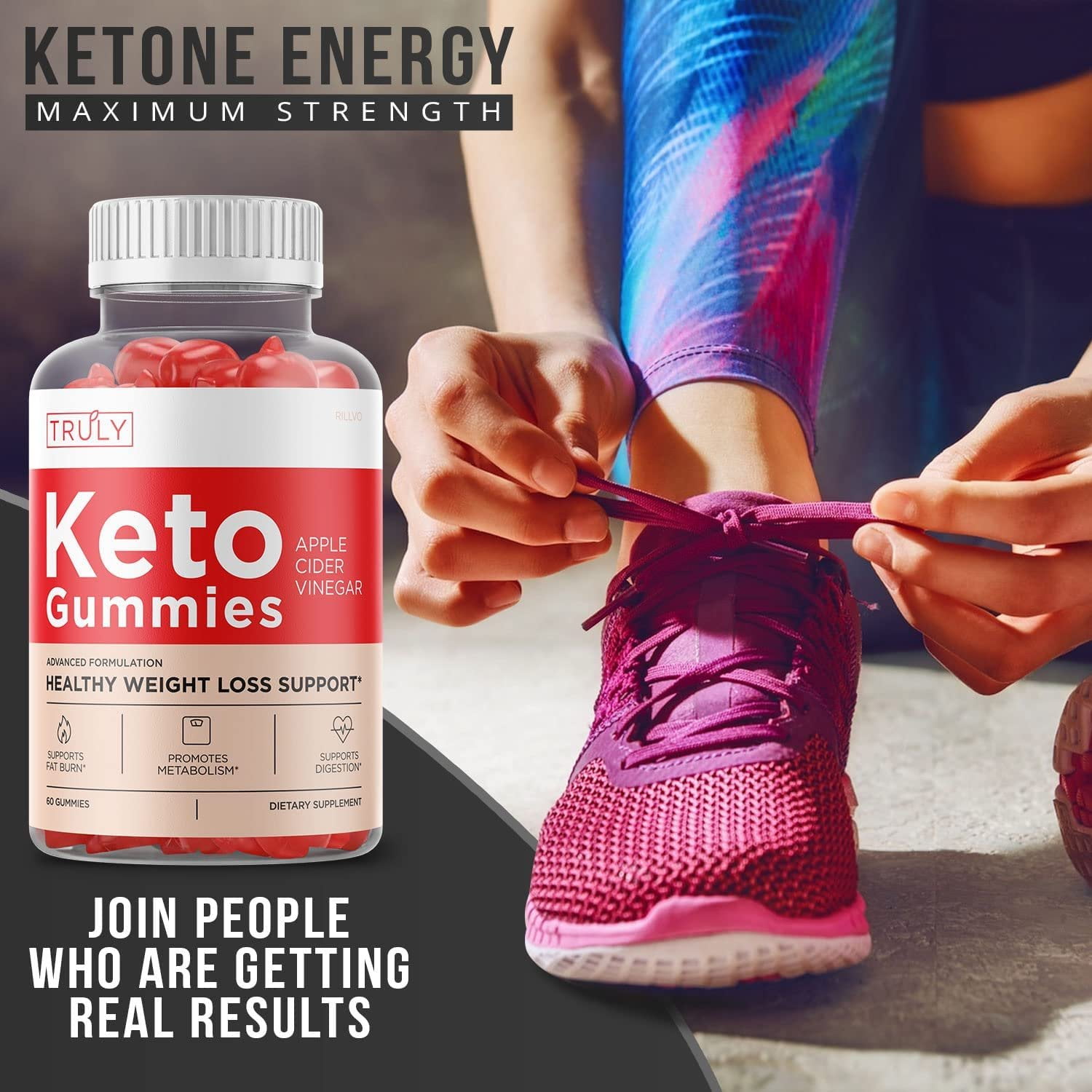 2 Pack Truly Ketos Gummies, Truly Ketos ACV Gummies 120 Gummies