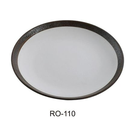 Yanco RO-110 10.25 in. Rockeye Coupe Shape Two-Tone China Plate - Pack of 12