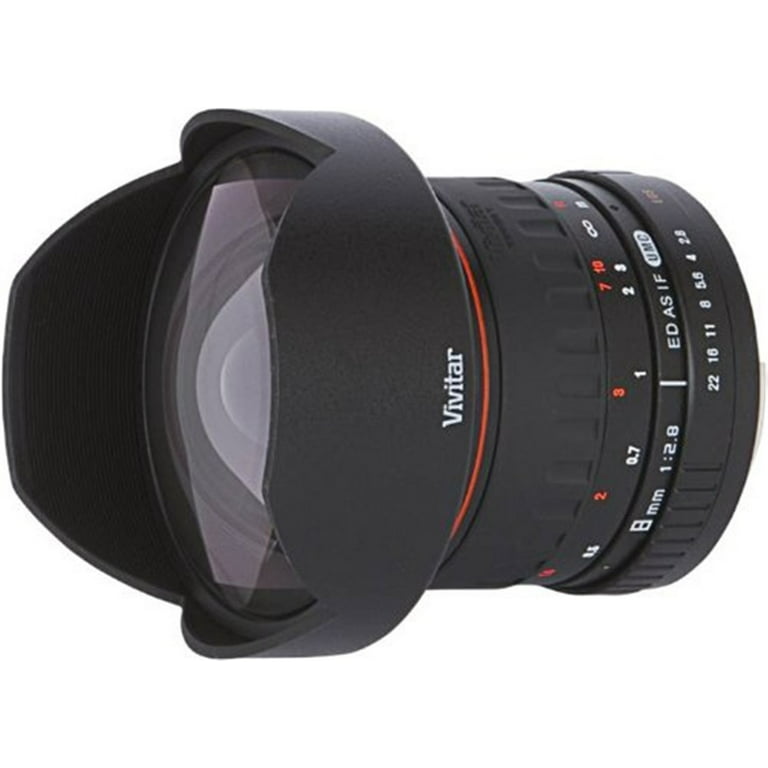 Vivitar 8mm Ultra-Wide f/3.5 Fisheye Lens for Nikon D3000, D3100, D3200,  D3300